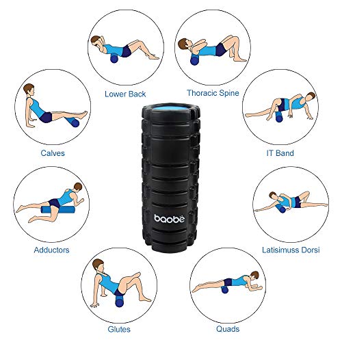 Baobë Foam Rollers 13" x 5.5" 2-in-1 Medium Density Deep Tissue Massager for Physical Therapy Myofascial Release & Exercise for Muscles with Carry Case & Packing Bag - Thumbnail 4