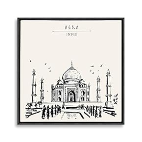 signwin Framed Canvas Wall Art Travel Architecture Sketch...