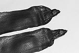 Snake Skin Asia Spitting Cobra Snakeskin with Head Hide Leather Black