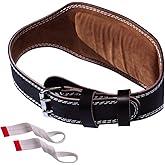 Luwint Weight Lifting Belt, 5.9" Wide PU Leather Belt with Lower Back Support, Gym Bodybuilding Belt with Lifting Straps for Powerlifting & Weightlifting