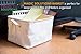 Magic Solutions New Canvas Storage Bin, Toy Organizer (2 Stickers Included) - Large Enough for Baby and Dog Toys, Clothing, Best as Kids Toy Box, Laundry Hamper and Nursery Organizer (White/Ivory)