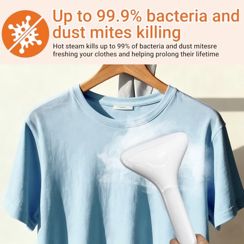 2000W Garment Steamer and Clothes Steamer with Stand, 2.5L Tank, Fast Heat-Up, 70-Min Continuous Steam, Vertical Steamer for All Fabrics