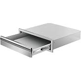 Outdoor Kitchen Drawers 24" W x 6.5"H x 23"D Single BBQ Drawers Stainless Steel Built-in Drawer for Outdoor Kitchen Island, Patio Grill Station