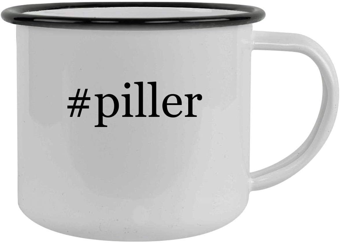 #piller - 12oz Hashtag Camping Mug Stainless Steel, Black