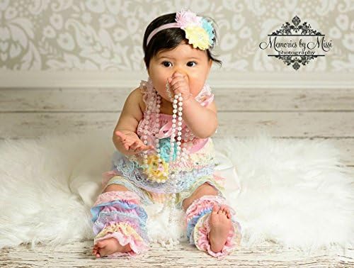 4pcs Baby Girl Shades of Pastel Romper and Leg warmers Set, Baby Girl Cake Smash 1st Birthday outfit,