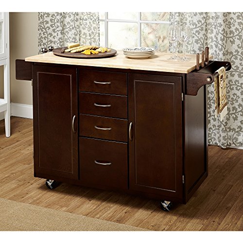 Well Wreapped An Attractive Espresso Kitchen Cart That Features A