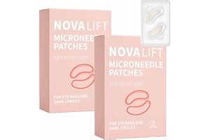 NOVALIFT MicroGlow Eye Patches,Under Eye Patchs Hyaluronic Acid Eye Mask for Dark Circles for Women, Forehead Wrinkle & Smile Line Patches (2BOX(6 Pairs))