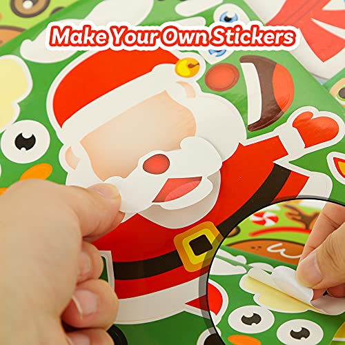 LOVESTOWN 40 PCS Kids Christmas Activities Stickers, Christmas Party Games Stickers Make Your Own Christmas Stickers Christmas Games Supplies for Window Decor