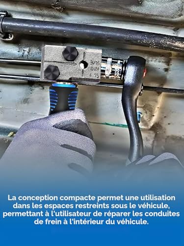 Wvoillty Brake Hose Flaring Tools for DIN Flaring - 4.75mm - Universal Brake Line Crimping Kit - 7.62m - Diameter 4.75mm - with 16 Connectors + 5 Connectors