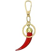 nocoeed Red Chili Pepper Keychain, Cute Bag Charm for Women Girls, Golden Key Ring Purse Charm Decor for Handbag, Backpack, Keys