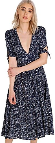 Auguste The Label Daphne Tie Sleeve Dress Navy