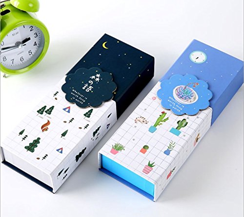 2 Pack Pencil Holders, Magnoloran Multifunctional Cardboard Stationery Shape-shifting Pencil Box Paperboard Storage Case Pencil Organizer with Mirror for School & Office Use