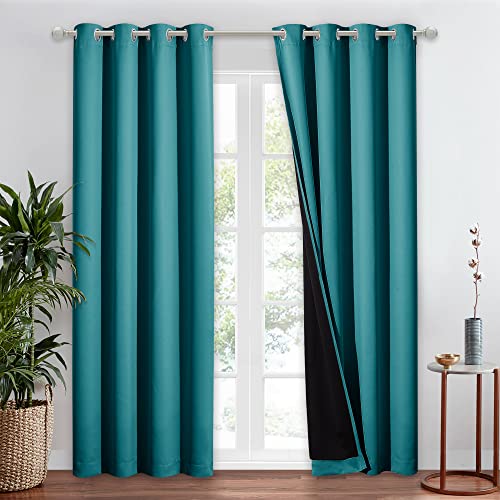 NICETOWN Peacock Teal 100% Blackout Curtain Panel