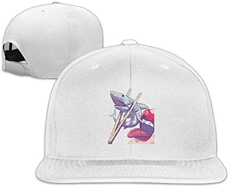 VVTV56E Printed Unique Unisex Baseball Cap Hat Snapback Cap Use Chopsticks To Eat Shark Hip Hop Hat