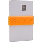 BAND[it] Minimalist Wallet – Slim Silicone Elastic Money Band – Front Pocket Credit Card Holder & Cash Strap – EDC Wallet Alternative (Orange)