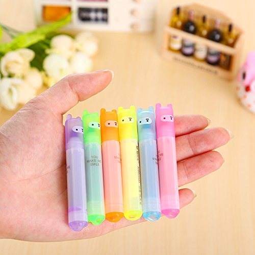 Vann92(TM) [6 Pieces/lot] Cute rabbit highlighter pen - marker pens for writing school supplies