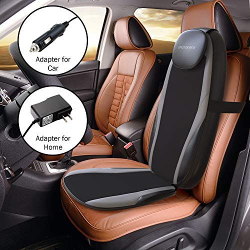 Shiatsu Chair Massager for Back and Neck with Heat - Car Seat Massage Pad Cushion Perfect for Full Body - Portable Kneading Rollers Electric Back Vibration Massager for Office Chair