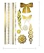 Terra Tattoos Gold Metallic Temporary Tattoos Waterproof Nontoxic Long Lasting Perfect for Beach, Festivals, & more (Free Spirit)