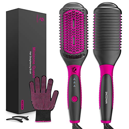 Ionic Hair Straightener Brush MINIZONE 2 in 1 Straightening Brush