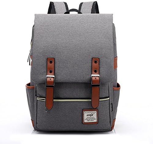 Orient Home Casual Unisex Waterproof Oxford Retro Style Laptop Backpack College School Bag Student Rucksack Fits 16-inch Laptop?Lightgrey?