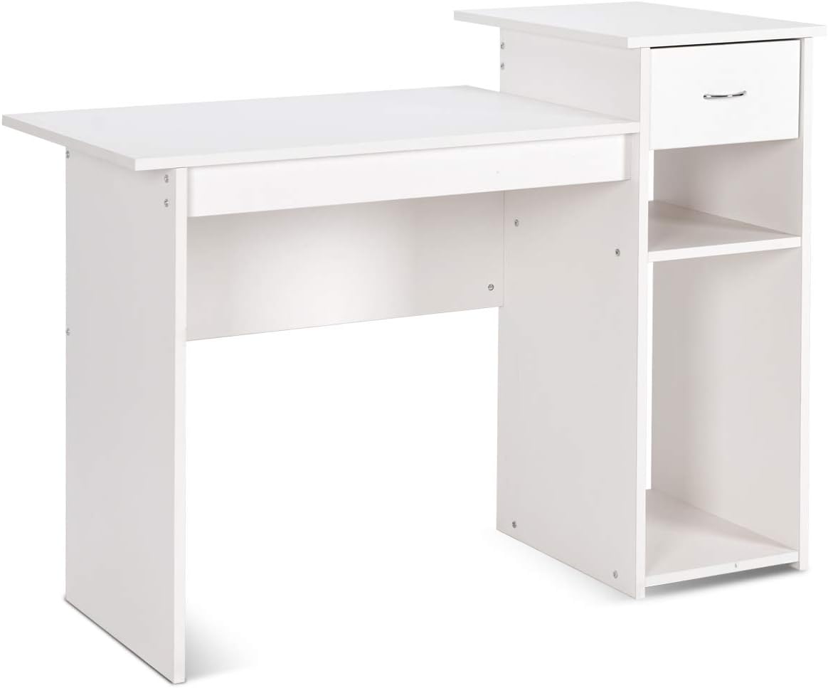 DREAMADE Escritorio con cajón Porta PC Mesa para Ordenador de Madera en