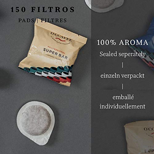 O'CCAFFÈ – Luxe Bar ESE 44 Cialde Kaffeepads | 150 Stück | Kaffee aus extra langsamer Trommelröstung aus italienischem… – Bild 8