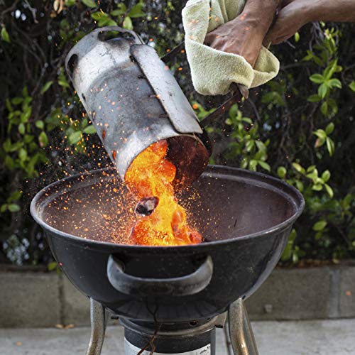 Eau Charcoal Chimney Starter, 11x7 Inch Chimney Starter with Set Fireplace Accessories for BBQ Charcoal Grill Briquette Coal Fire Starter Chimney, Quick Rapid Fire Briquette Charcoal Starter - Thumbnail 6