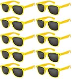 Vintage Retro Eyeglasses Sunglasses Smoke Lens 10 Pack Colored Colors Frame OWL (Yellow_10_Pairs, PC Lens)