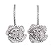 Fashion jewelry designer big statement rhinestone flower dangle earrings for women (Silver)