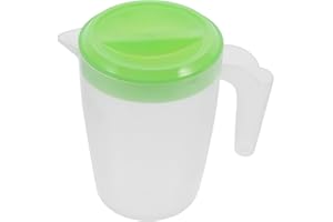 VICASKY Lightweight 1L Juice Pitcher Plastic Green with Lid for Iced Tea and Refrigerator Use