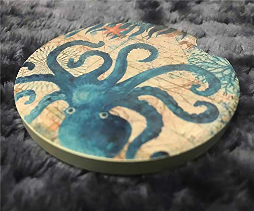 image for CoxFox Pack of 2 Car Coasters for Cup Holders Absorbent Auto Ceramic S