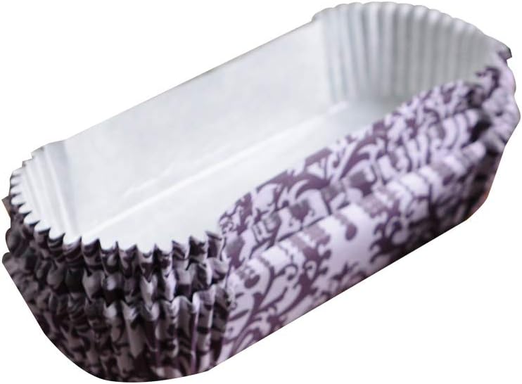 Bakerdream Disposable Oval Eclair Liners Loaf Liners Bread Wrapper Loaf Pan Cupcake Liners Oilproof Paper Baking Cups (Purple 100pcs)
