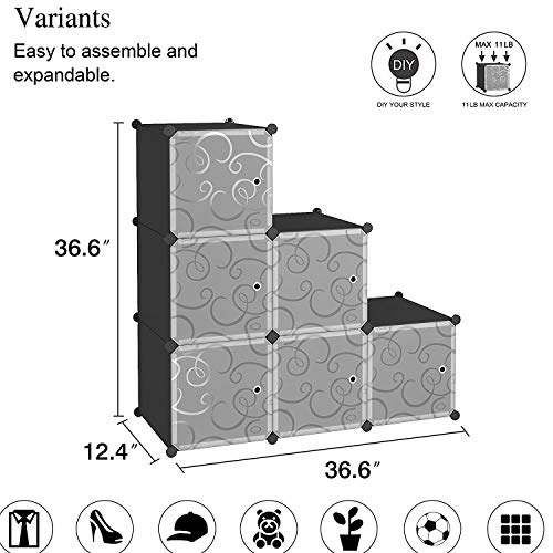 C&AHOME Cube Storage with Doors, 6Cube Storage Organizer, Plastic