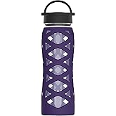 Lifefactory 22oz Bottle Classic Cap Helix Sleeve Aubergine
