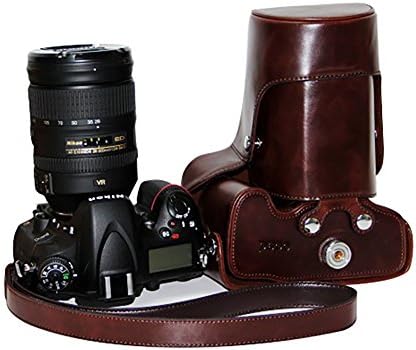 Femgee-PU Leather Camera Case Bag Cover for Nikon D600 (Coffee)