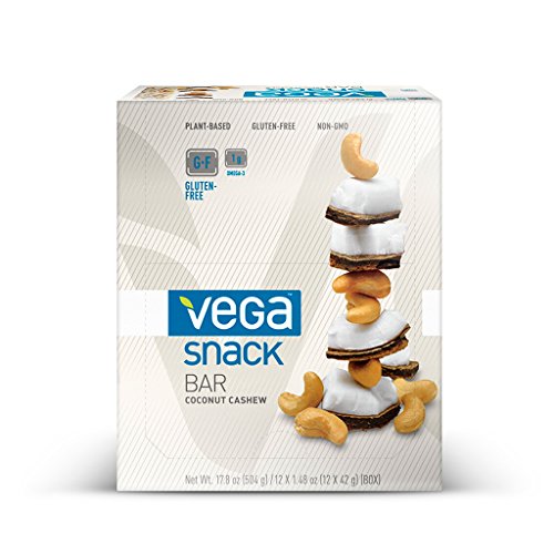 Vega Snack Bar, Coconut Cashew, 1.48oz Bar, 12 Count