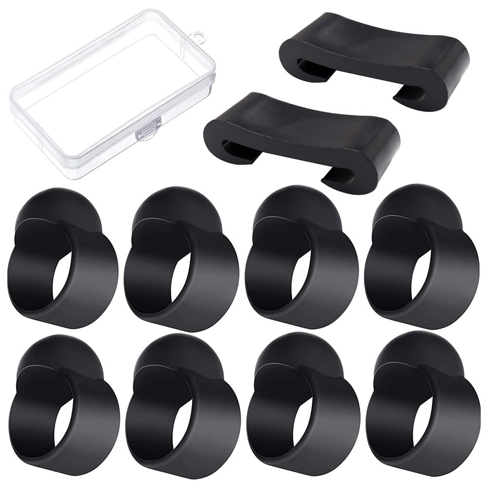 MILISTEN 10Pcs Steel Tongue Drum Finger Sleeves Silicone Drum Finger Pick Knocking Playing Finger Cover Drumstick Holder Storage Box for Percussion Instrument Handpan