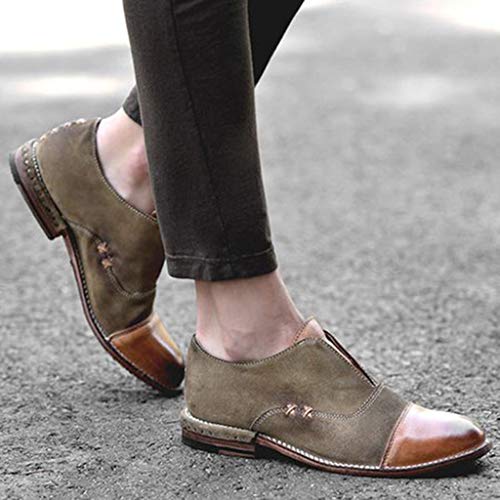 Most Gifted! Teresamoon Fashion Women's Retro Flat Low-Heeled Shoes Round Head Shallow Mouth Bare Boots Brown