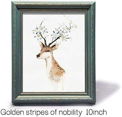 JIANGKE Picture Frame - Made to Display Pictures 8x10 with Mat or 10x12 Without Mat (Golden+Stripes, 8"X10")