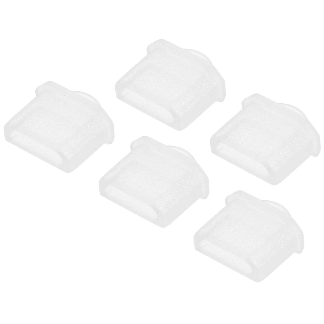 sourcing map 5pcs Micro Silicone Protectors Female Port Anti Dust Cap Cover Clear