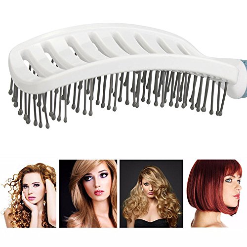 Brendacosmetic Blue + White Hair Massage Brush Large Plate Wide-tooth Hair Comb,Massge Handle Portable Massage Brush Home Use Massage Comb for Head and Head Scalp Massaging.
