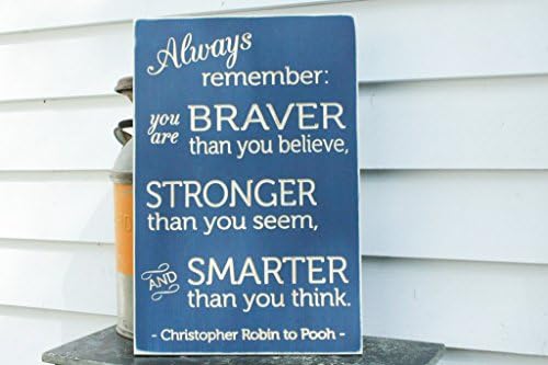 12x18 Always Remember You are Stronger Braver Smarter Distressed Wooden Sign with Carved Lettering