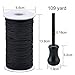 SAYAYA 109 Yards Braided Nylon Lift Shade Cord with Wood Pendant, 1.8 mm Blind Cord Aluminum Window Pull Down Cord Roman Rollers Repair Gardening Plant Waist Beading String and Crafts (Black)