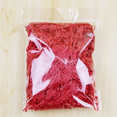 6 Colors Easter Grass Bulk Multicolored Shredded Paper Easter Basket Grass Filler/Stuffers Easter Party Decor Gift Box Filler (red)