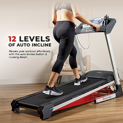 Sunny Health & Fitness Performance Treadmill Features Auto Incline