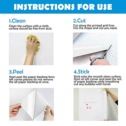 ZHIDIAN Whiteboard Wall Sticker, Dry Erase Sheet Wallpaper, Adhesive