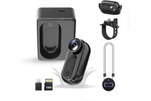 CATCHALLWAY Mini Body Camera Action Cam with Auido & Video Recording -128G IPX7 Waterproof Thumb Size Hands Free Body Worn Cameras - Wearable Portable Camcorder for Work Travel Pet Walk Vlog(Black)