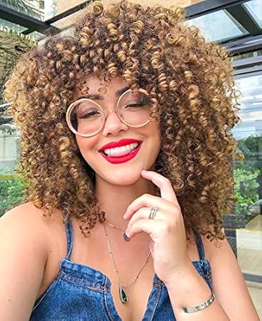 Amazon Com Lizzy Short Afro Curly Wigs For Black Women Full