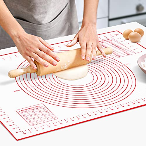 HOOMIL Silicone Pastry Mat for Rolling Dough, 28" x 20" Non Slip Extra