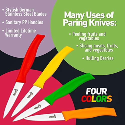 Slitzer-Germany-4-Piece-Paring-Knife-Set-German-Stainless-Steel-Blades-Colored-Handles-Red-Yellow-Green-Orange
